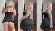Obtener Veronica, todo poderoso en vestido negro, ¡es una delicia